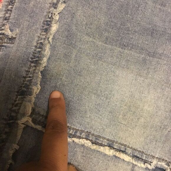 Elite Patchwork Light Wash Unfinished Raw Hem Skinny Jeans 13 - Picture 15 of 16